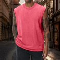 thumbnail image 2 of Men’s Sleeveless Tank Top Distressed Acid Wash Oversized Crewneck Loose Summer Tee, 2 of 8