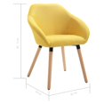 thumbnail image 4 of vidaXL Chaises de Salle à Manger 4 Pcs Jaune Tissu, 4 of 5