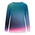 thumbnail image 5 of Ecqkame Oversized Sweatshirt for Women Crew Neck Gradient Color Sweatshirt Long Sleeve Casual Lightweight Pullover Tops B-Blue C XXL on Clearance, 5 of 5