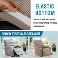 thumbnail image 5 of H.VERSAILTEX Stretch Electric Power Lift Recliner Chair Cover with Side Pocket, Soft Thick Jacquard(Single Seat, Sand), 5 of 7