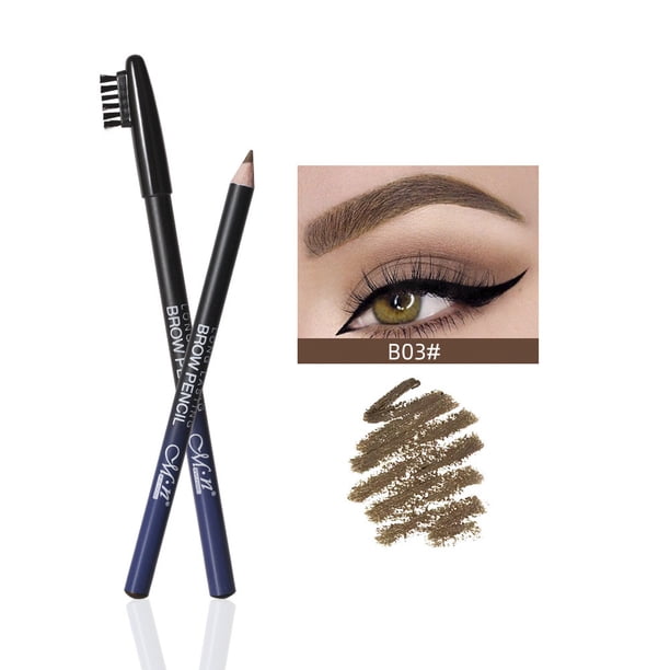XWSHYW Lápiz de Cejas Lápiz de Cejas con Cubierta de Peine, Núcleo Duro, Forma de Ceja Tridimensional