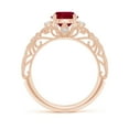 thumbnail image 2 of ANGARA Natural Aeon Vintage Style Solitaire 1.4 ct Ruby Filigree Engagement Ring in 14K Rose Gold for Women (Size-7mm) | July Birthstone, Anniversary, Jewelry Gift for Women | Natural Ruby Ring, 2 of 9