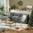 thumbnail image 5 of Furmax 3 Seats L-Shaped Sectional Sofa with Movable Ottoman for Living Room, Fabric Convertible Modular Couch, Gray, 5 of 7