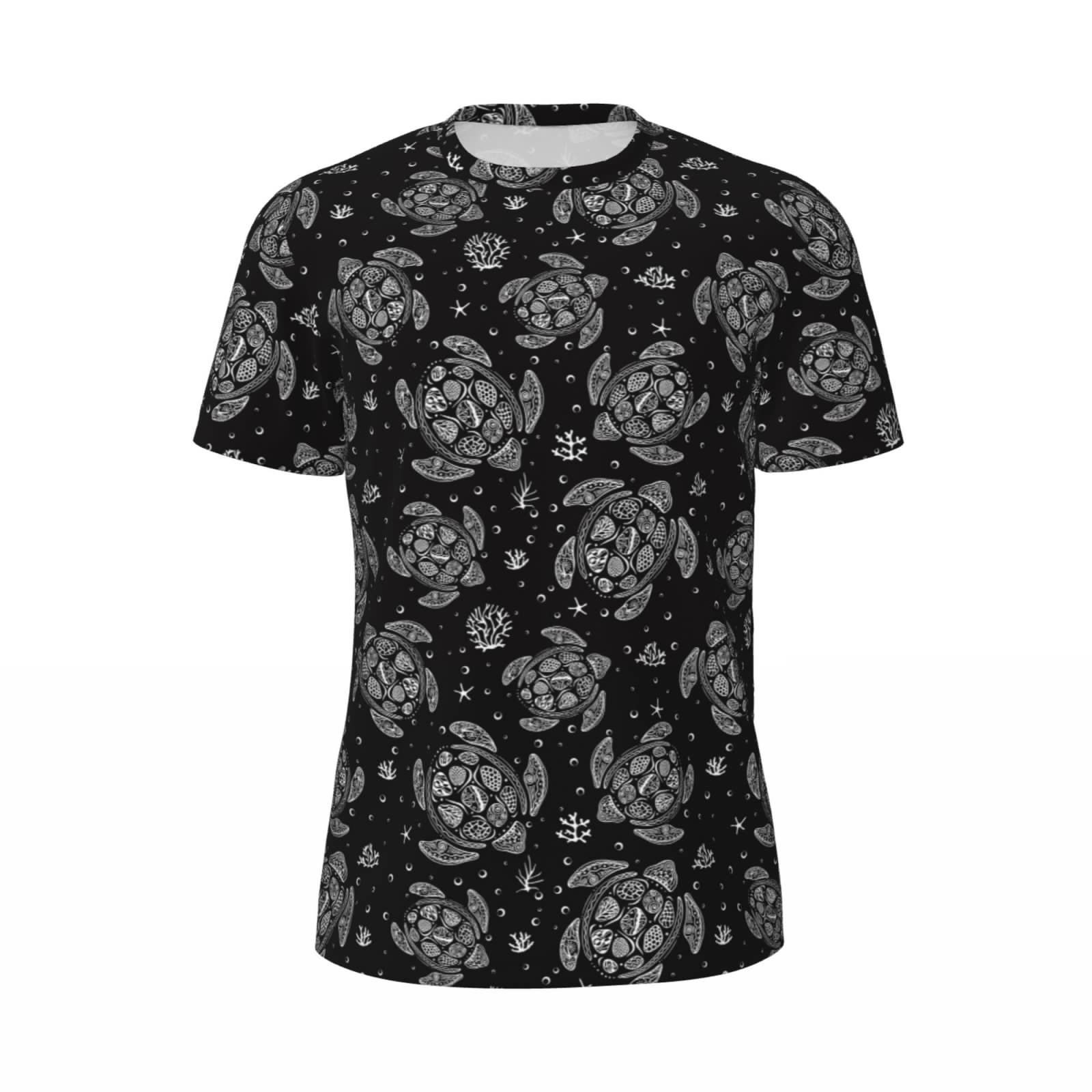 thumbnail image 5 of Wukai Turtle Print Men's Short-Sleeved Mesh T-Shirt,Quick-Dry Short Sleeve Workout T-Shirt-5X-Large, 5 of 8