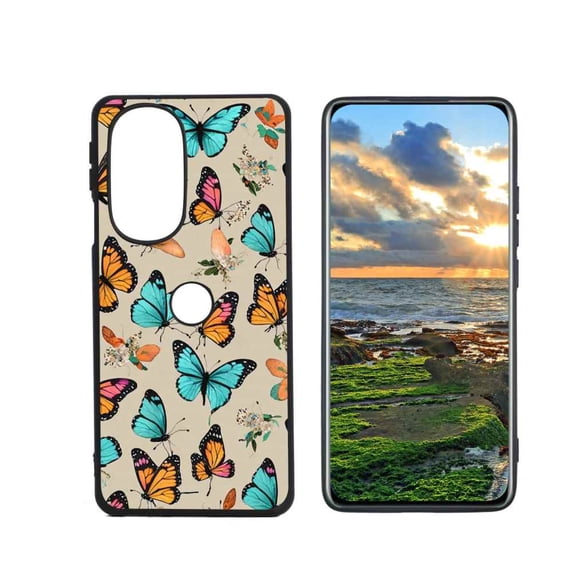 Butterflies-aesthetic Phone Case, Degined for Motorola Edge 30 Pro Case Men Women, Flexible Silicone Shockproof Case for Motorola Edge 30 Pro
