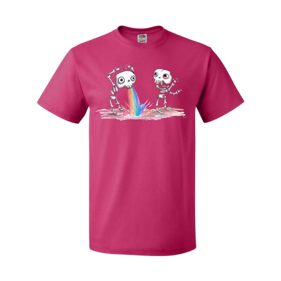 Inktastic Skeleton Pukes Rainbow T-Shirt