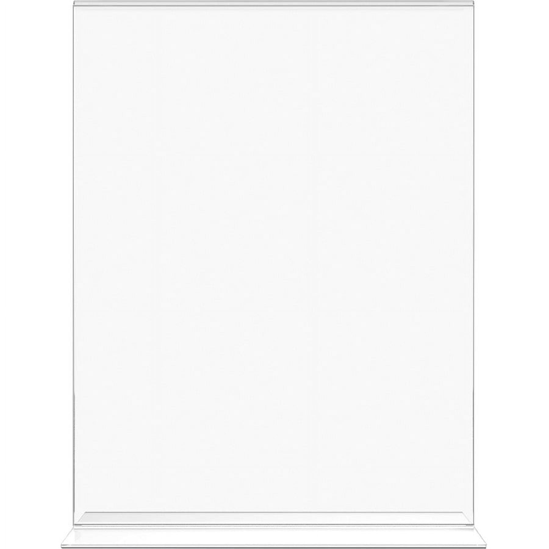 Lorell T-base Standing Sign Holder - Support 8.50" X 11" Media - Acrylic - 2 / Pack - Clear