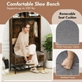 thumbnail image 6 of Costway 69" Tall Hall Tree with Seat Cushion Open Compartments Hooks Lift-top Storage Rustic Brown, 6 of 10