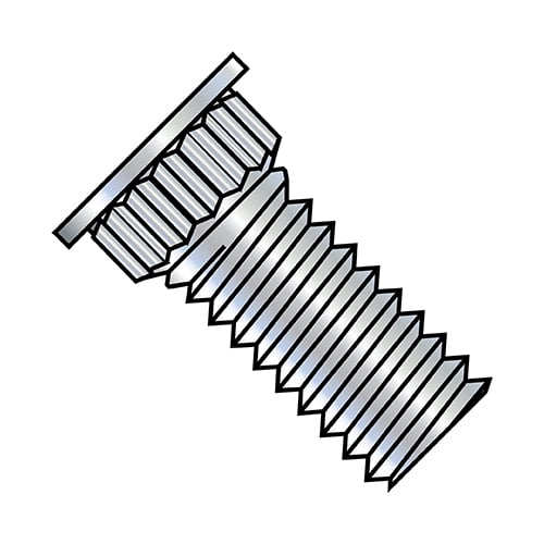 6-32X3/8 Broaching Type Clinch Stud Full Thread Phosphor Bronze Electro Tin Plate (Pack Qty 4,000) BC-0606SBKFH
