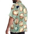 thumbnail image 3 of Baseball Men's Short Sleeve Spread Collar Hawaiian Shirts, Casual Printed Button Down Summer Beach Tops, Unisex Men's Shirts, 3 of 6