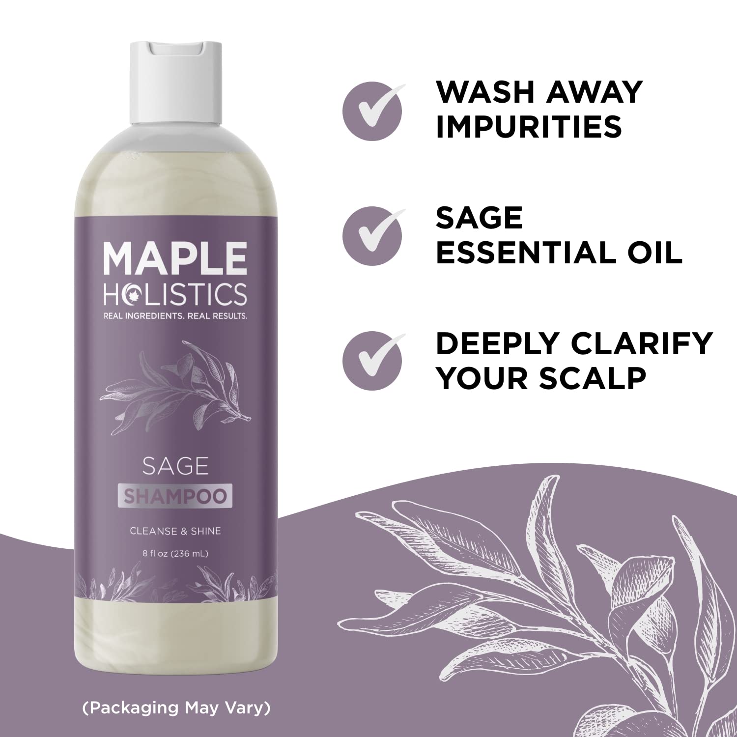 Clarifying Shampoo for Oily Hair and Scalp - Sulfate Free Shampoo with Rosemary Oil Sage and Tea Tree Oil for Hair and Scalp Cleanser - Dry Scalp Shampoo for Men and Women, 8 fl oz - image 3 of 7