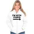thumbnail image 4 of I'm With Stupid Best Friend BFF Goals Zip Up Hoodie Men's Women's Brisco Brands S, 4 of 5