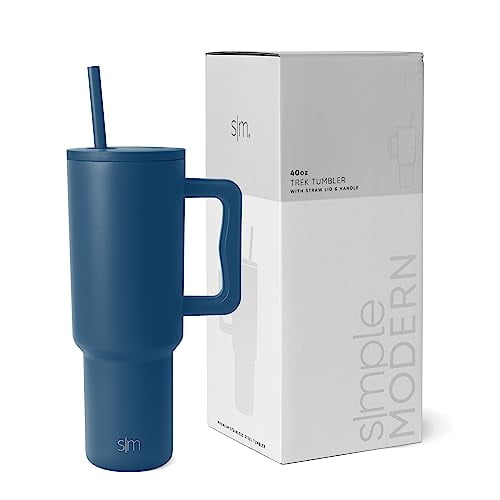 Vaso Simple Modern Trek de 1183 ml con asa y tapa con pajita