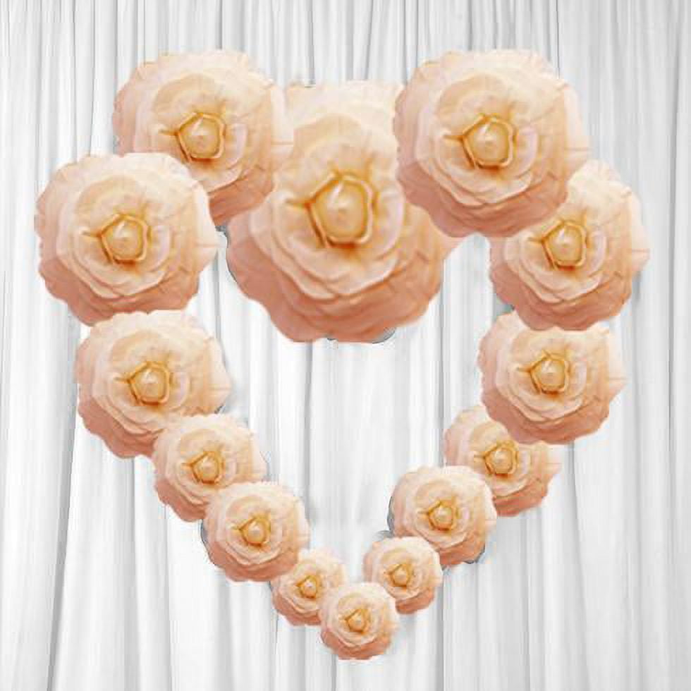 White And Cream Large Paper Flower Backdrop