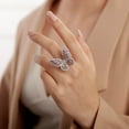 thumbnail image 2 of Crystal Butterfly Ring Cubic Zirconia Bow-Knot Knuckle Ring for Women, 2 of 12