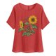 thumbnail image 1 of Vestidos Casuales Para Mujer, Blusas De Mujer De Moda Camisetas estampadas de moda para mujer, blusas casuales de lino holgadas de manga corta con cuello redondo y raglán, 1 of 4