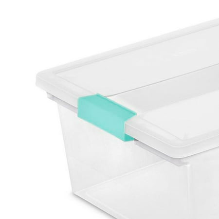 Sterilite - Plastic Deep Storage Container Bin with Latching Lid (4 Pack)