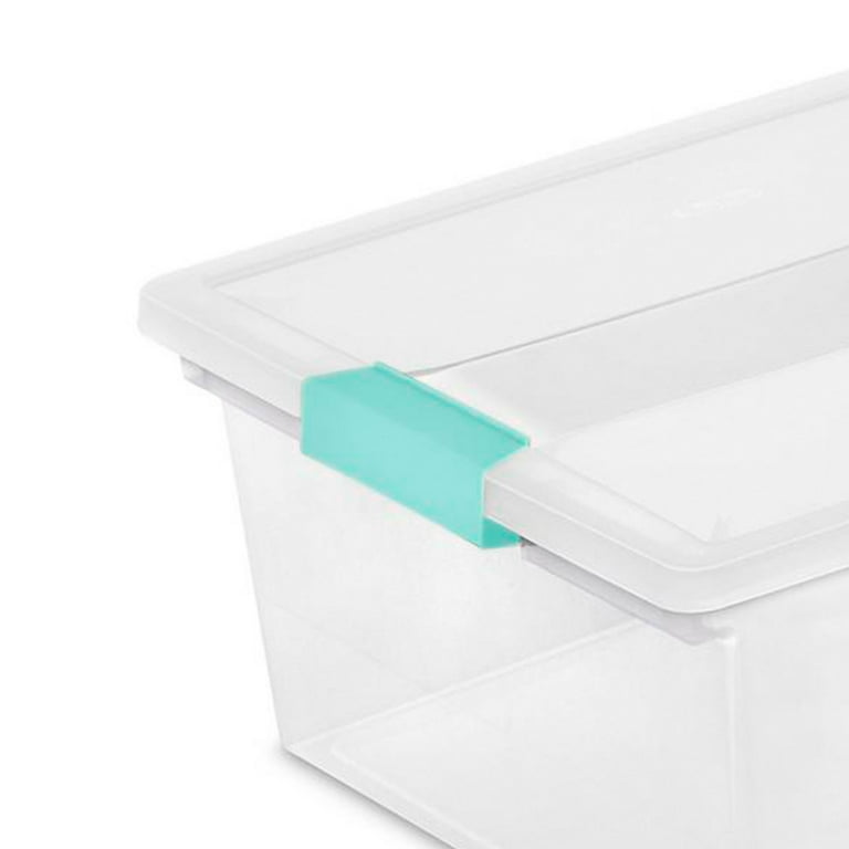 Sterilite Deep Clear Plastic Stackable Storage Bin with Clear Lid & Aqua  Latch, 1 Piece - Fred Meyer