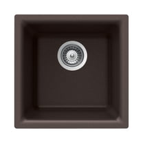 Houzer Quartztone 16 in Mocha Granite Composite Dual Mount Topmount or Undermount Single Bowl Bar Sink - E-100 MOCHA