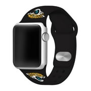 Jacksonville Jaguars Silicone Sport Band Compatible with Apple Watch - 38mm Black - NFL Watch Band