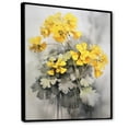 thumbnail image 2 of Designart "Geraniums Bouquet In Yellow And Grey I" Geraniums Floater Framed Canvas Wall Art, 2 of 5