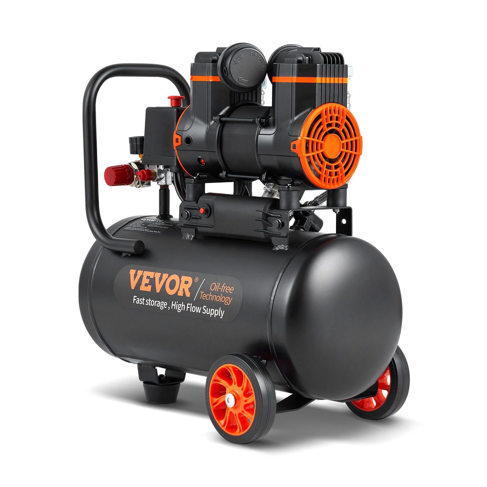 4.8 Gallon Air Compressor,1.2HP 2.2 CFM@90PSI Oil Free Air Compressor Tank&Max. 116PSI Pressure,70 dB Ultra Quiet Compressor for Auto Repair,Tire Inflation,Spray Painting,Woodwork Nailing