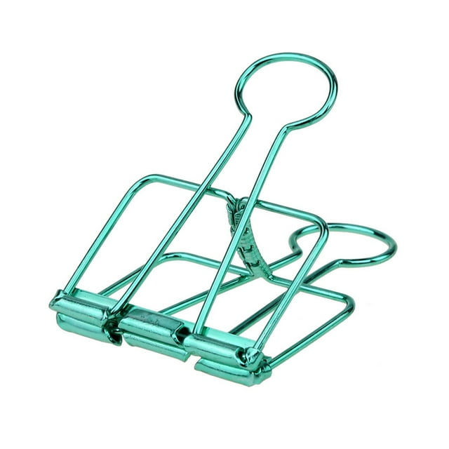 fastboy 20 Pieces Metal Paper Clip Electroplated Solid Color Replacement Home School Examination Papers Clips Accessories Green 25mm