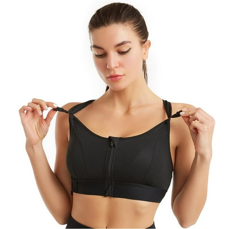 Adjustable front zipper sports bra shockproof no steel ring vest