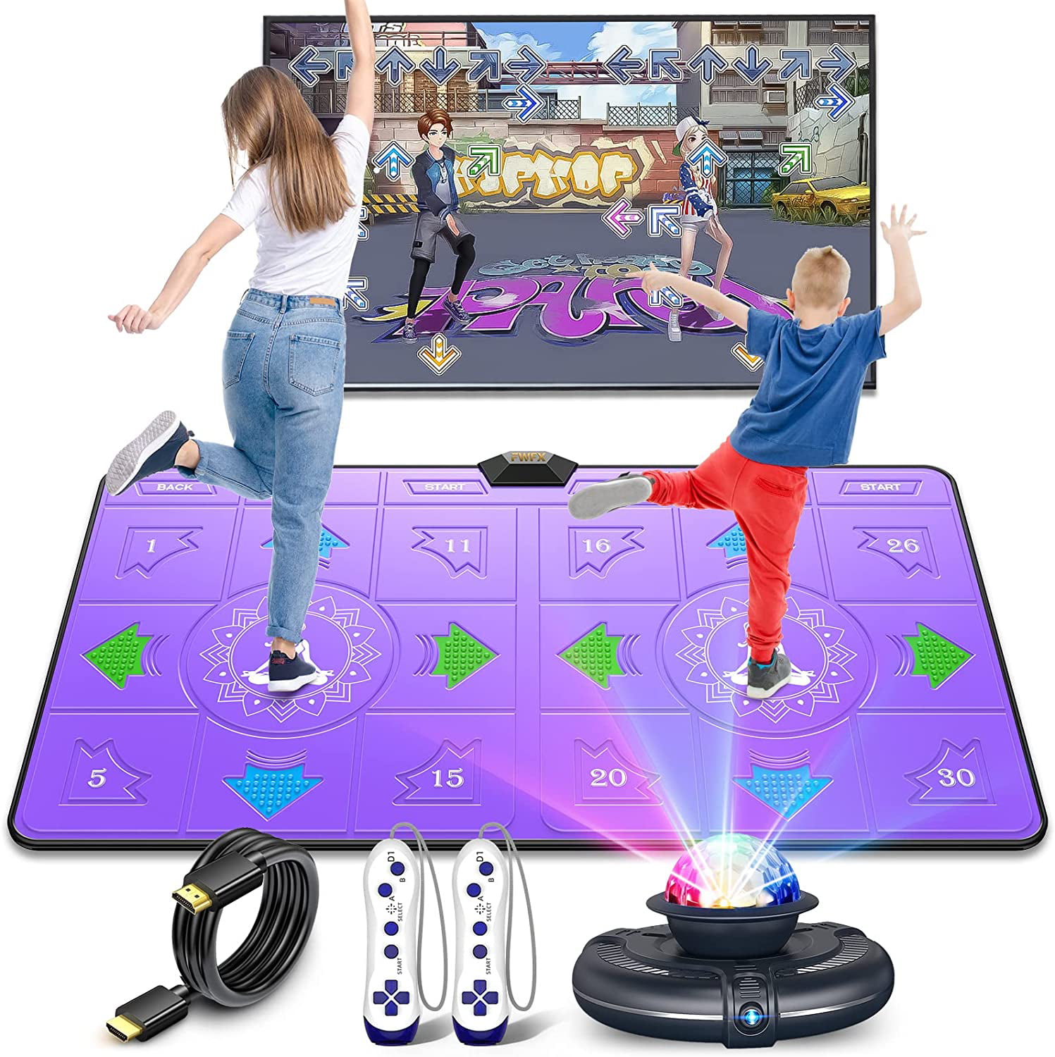 Musical Dancing Toys with 5 Game Modes Electronic Dancing Pad with LED Lights VVVIKU Dance Mat Anti-Slip Step Play Mat with Build-in Music Birthday Gifts Toys for Girls Boys Kids Age 3+ 