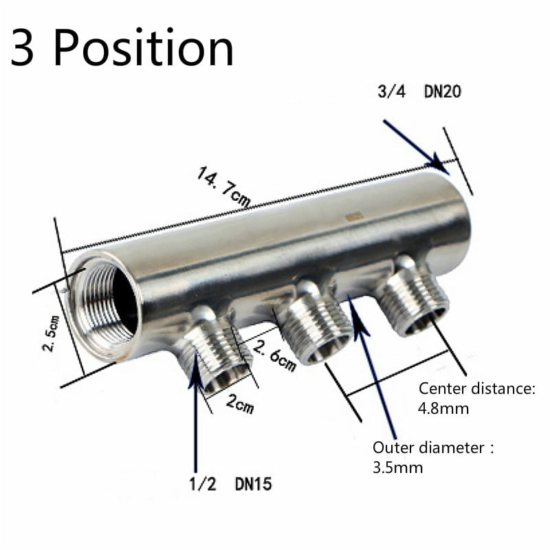 1/2 * 3/3/4/5/6/7 Position Water Distributor Pipe Connector Valve Water Knockout Drum Water Trap
