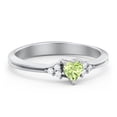 thumbnail image 1 of Birthstone Heart Ring with Shoulder Accents - Peridot (August), 1 of 4