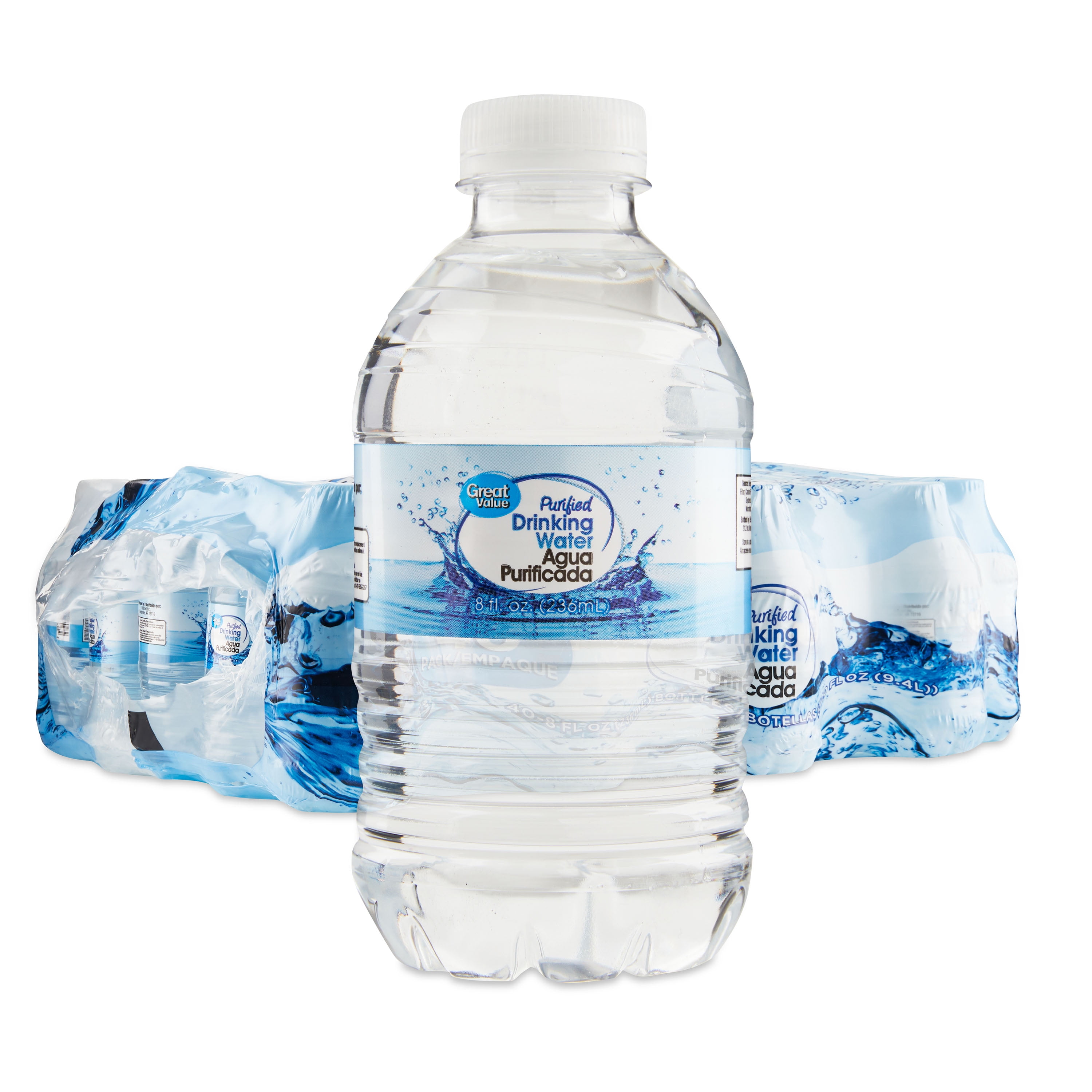 Great Value Purified Drinking Water, 8 fl oz, 40 Count