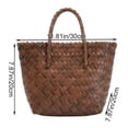 thumbnail image 2 of Hsqqdc Faux Rattan Woven Tote Bag, Braided Handle Summer Beach Shopping Shoulder Bag, 2 of 7