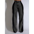 thumbnail image 3 of Pantalones vaqueros de retazos para mujer, pantalón de cintura alta, ajustado, cómodo, informal, pierna ancha, recto, verano, 2024, 3 of 5