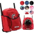 thumbnail image 1 of Mochila de béisbol Guardian Rookie para niños color rojo y negro, 1 of 6