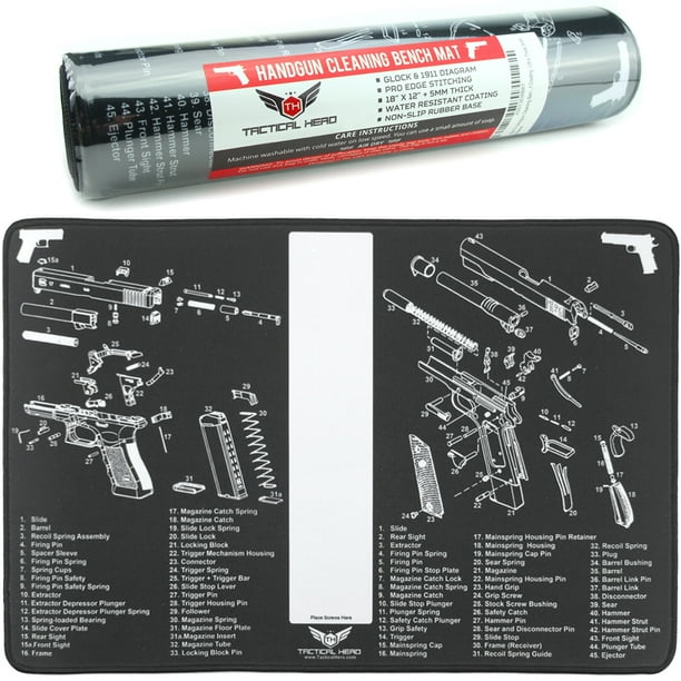 18x12 Handgun Cleaning Mat, Waterproof Coating, Ultra Thick, Stitched
