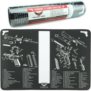18x12 Handgun Cleaning Mat, Waterproof Coating, Ultra Thick, Stitched Edges, Gun Cleaning Pad, Glock & 1911 Diagrams