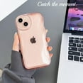 thumbnail image 3 of Compatible with iPhone 14 Case,Cute Clear Curly Wave Frame Shape Design with Camera Lens Protector Cover,Soft Slim Transparent TPU Full Protection Case for Women and Girls-Pink, 3 of 11