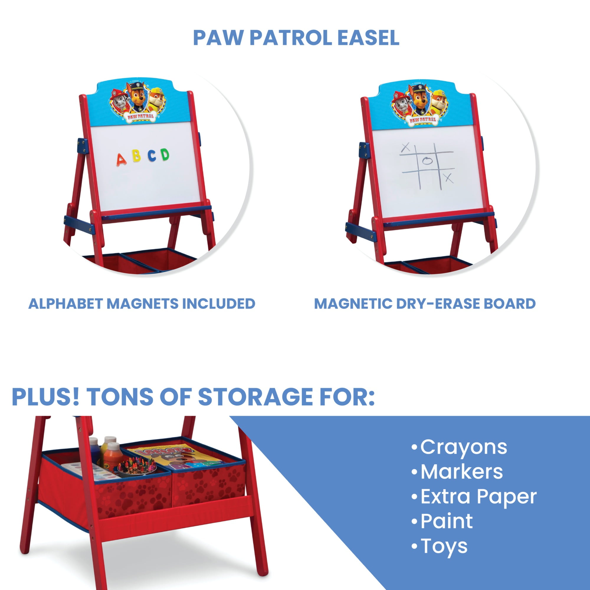 Nick Jr. PAW Patrol Activity Easel with Storage by Delta Children, Greenguard Gold Certified