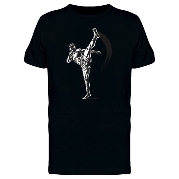 Grunge Muay Thai Fighter Kick T-Shirt Men -Image by Shutterstock, Male 3X-Large