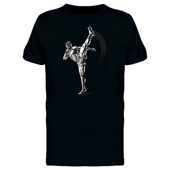 Grunge Muay Thai Fighter Kick T-Shirt Men -Image by Shutterstock, Male 3X-Large