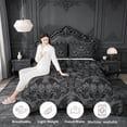 thumbnail image 3 of meiyoeat Spooky Gothic Bat Queen Comforter Set,Gray Classic Damask Floral Comforter Sets Queen For Adults, Black Gray,Black Reversible,3pcs, 3 of 7