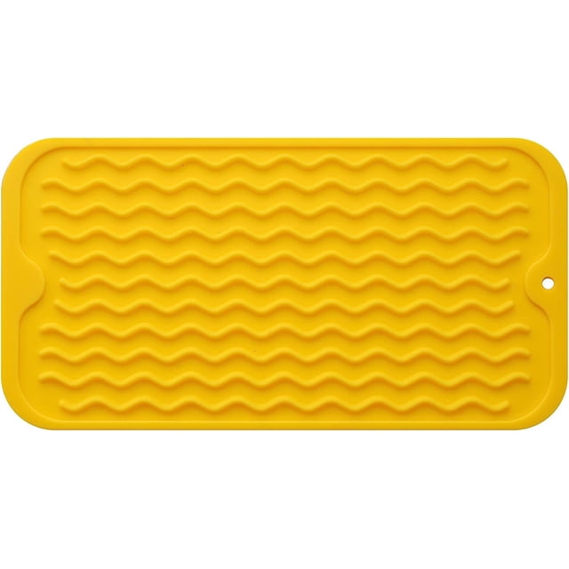 MicoYang Tapete de silicona para secar platos para uso múltiple, fácil de limpiar, ecológico, tapete de silicona resistente al calor para encimera o fregadero de cocina, refrigerador o revestimiento d