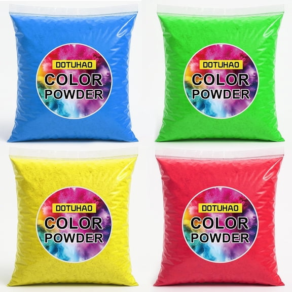 Color Powder - 4 Color Run Powders, 16oz of Each Color, Holi Powder, Perfect for Colored Toss, and Car Burnout, Holi Festival, Parties, Colors Wars, Fun Runs, Summer Camps, Festivals (4 color)