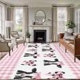 thumbnail image 2 of Farm Pink Cow Large Area Rugs 6x9 ft Country Watercolor Bow Knot Cute Cow Pink Plaid Washable Rug Non Slip Indoor Carpet Absorbent Floor Mat for Living Room Bedroom Dining Room, 2 of 9