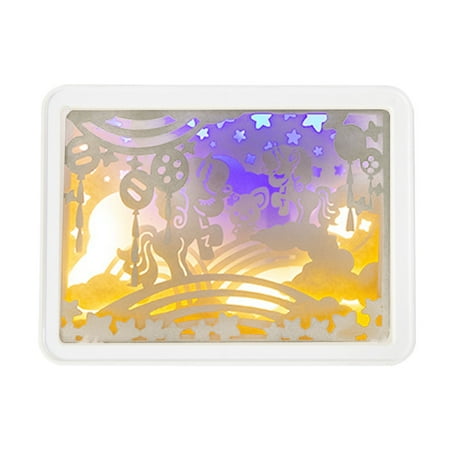 

Njide Papercut Light Box Soft Warm Light Romantic USB Battery Powered 3D Paper Carving Lamp for Bedroom Office Party Type 2 (Manual Switch)