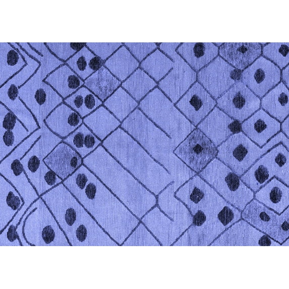 Ahgly Company Machine Washable Indoor Rectangle Abstract Blue Modern Area Rugs, 6' x 9'