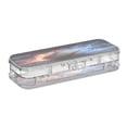 thumbnail image 2 of Plastic Pencil Box Large Capacity Pencil Boxes Clear Boxes with Snap-Tight Lid Stylish Office Supplies Storage Organizer Box Baseball with Water and Fire, 2 of 7