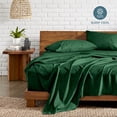thumbnail image 3 of Bare Home Premium 1800 Collection 4-Piece Bed Sheet Set, Full, Heathered Forest Green, 3 of 9