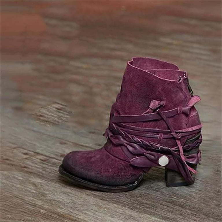 Wavsuf Womens Dress Shoes Flock Round Toe with Zipper Mid Calf Purple Boots Size 40 - Walmart.com Wavsuf Womens Dress Shoes Flock Round Toe with Zipper Mid Calf Purple Boots Size 40 - Walmart.com